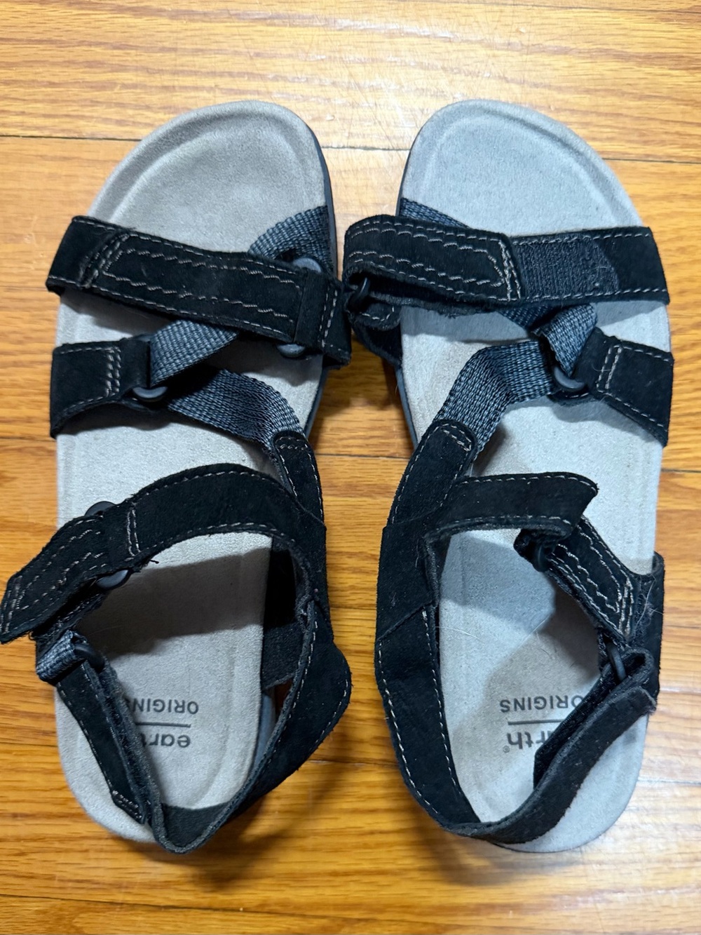 Earth Origins ladies Black Adjustable Strap Sandals 7.5 worn 1x